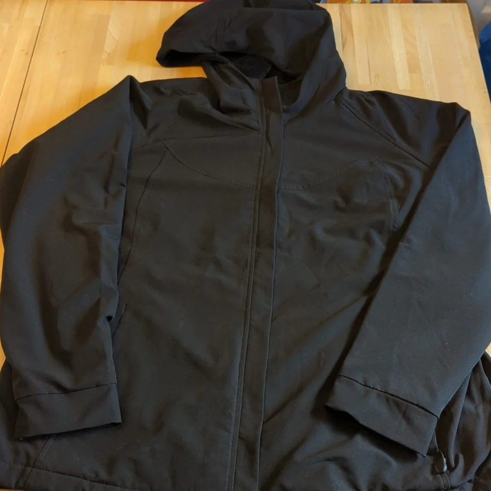 Kirkland Ladies Soft Shell Black Hooded Jacket Size XXL So Soft Inside Like New - Picture 2 of 7